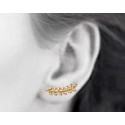 Boucles d'oreilles "contour d'oreilles" motif "épi" en plaqué or, et oxydes de zirconium blancs, avec poussettes
