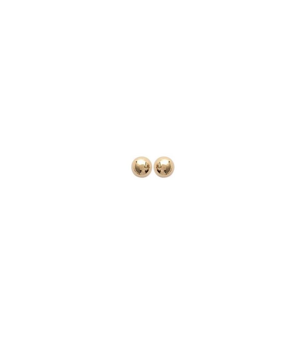 Boucles d'oreilles "boule" en plaqué or, avec poussettes (6 mm)