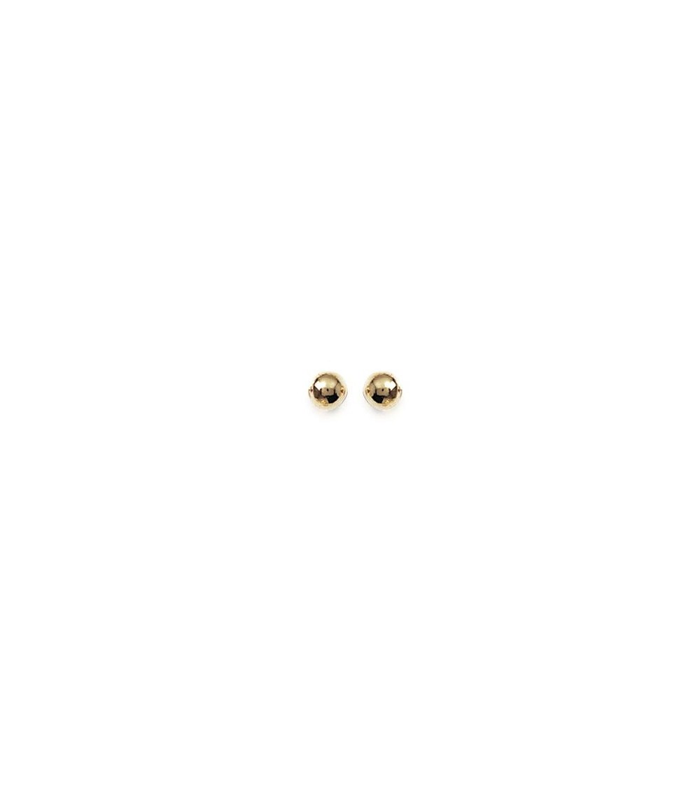 Boucles d'oreilles "boule" en plaqué or, avec poussettes