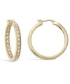 Boucles d'oreilles créoles en plaqué or et oxydes de zirconium en diamètre 30 mm