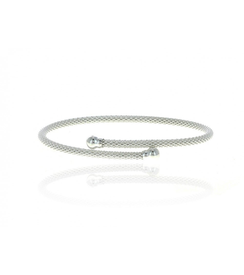 Bracelet ouvert à picots en argent 925/1000 avec à chaque extrémité une boule