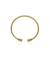 Bracelet rigide ouvert en plaqué or avec à chaque extrémité une boule (diamètre 56 cm)