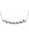 Collier en argent 925/1000 rhodié comportant 7 demi boules (longueur 45 cm réglable 42 cm,40 cm)
