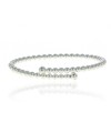 Bracelet entrecroisé rigide "boules" en argent 925/1000 rhodié