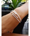 Bracelet ouvert à picots en argent 925/1000 avec à chaque extrémité une boule