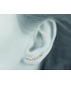 Boucles d'oreilles "contours d'oreilles" en plaqué or et oxydes de zirconium blancs sertis clos