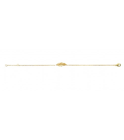 Gourmette "plume" en plaqué or, en longueur 18 cm