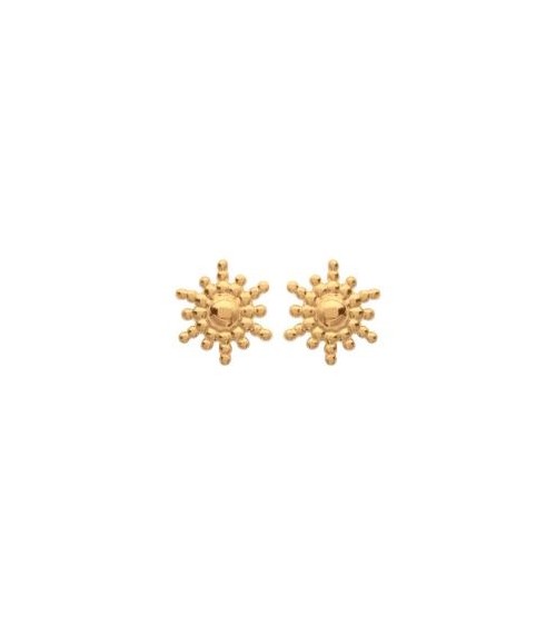 Boucles d'oreilles "petit soleil" en plaqué or, avec poussettes