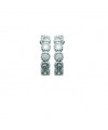 Boucles d'oreilles petites créoles en argent 925/1000 rhodié et oxyde de zirconium, avec poussettes