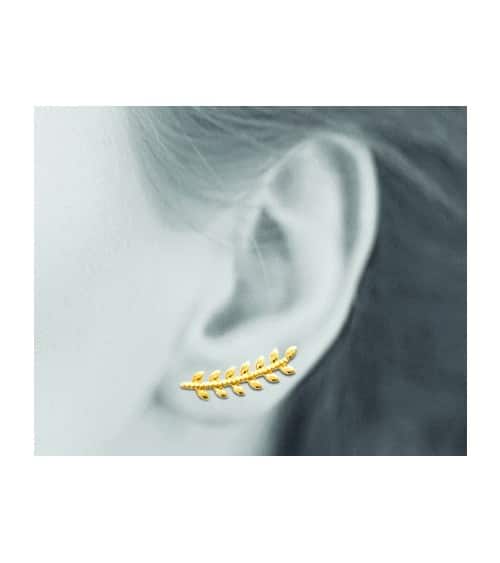 Boucles d'oreilles contour d'oreilles "épi"en plaqué or