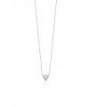 Collier "triangle" en argent 925/1000 rhodié avec oxydes de zirconium, en longueur 45 cm réglable à 42 et 40 cm