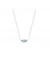 Collier "plume" en argent 925/1000 rhodié, en longueur 45 cm pouvant être ramenée à 42 cm