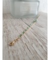 Bracelet double en plaqué or avec une aventurine ovale et un rang de perles de Miyuki (longueur 18 cm réglable à 16 cm)