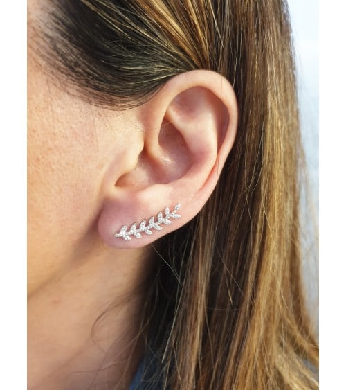 Boucles d'oreilles argent 925 contours zirconias