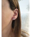 Boucles d'oreilles en plaqué or avec pastille sertie d'oxydes de zirconium