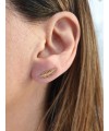 Boucles d'oreilles "contour d'oreilles" en plaqué or motif "plume"