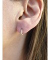 Boucles d'oreilles mini créoles en plaqué or et oxydes de zirconium, avec poussettes