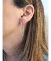 Boucles d'oreilles "traversantes" ovales en argent 925/1000