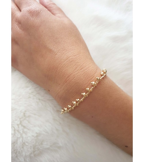 Bracelet en plaqué or avec pampilles en longueur 19 cm réglable à 17 cm
