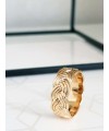 Bague anneau large tressé en plaqué or
