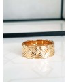 Bague anneau large tressé en plaqué or