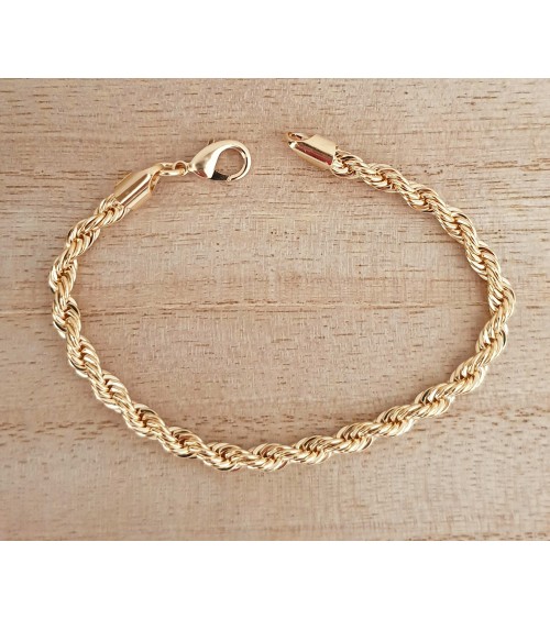 Bracelet torsadé en plaqué or, en longueur 19 cm