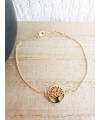 Bracelet "arbre de vie" en plaqué or, en longueur 17 cm réglable en 18 et 19 cm