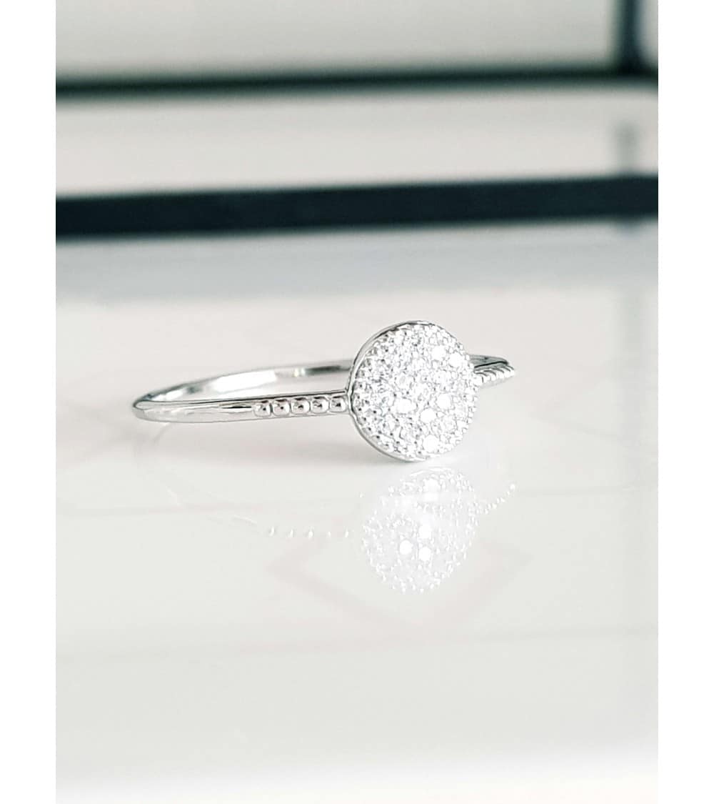 Bague Femme En Argent 925 Rhodié Avec Oxydes De Zirconium - Taille 60 Disponible - Neuf Avec étiquettes