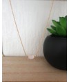 Collier en plaqué or et quartz rose ovale