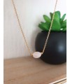 Collier en plaqué or et quartz rose ovale